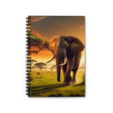 Elephant Sunset Spiral Notebook - Perfect for Nature Lovers, Journaling, ... 