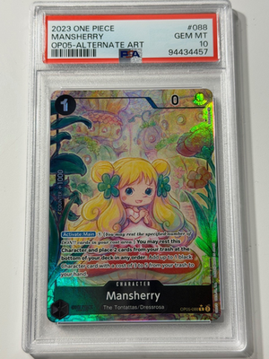 マンシェリー OP05-ALTERNATE ART psa10 2023 One Piece MANSHERRY OP05 ALTERNATE ART #088 PSA 10 GEM MINT