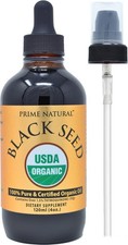 Prime Natural Organic Black Seed Oil 4oz - Cold Pressed Unrefined High Thymoquin