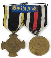 Original Ordensspange mit Orden f&uuml;r 1866 und 1870/71 und Landwehr Abzeichen