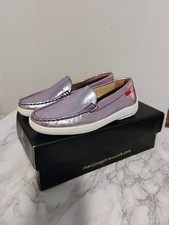 Girls Leather Slip On Shoes Size 11 Purple Glimmer By Marc Joseph New In Box