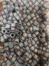 10-Custom Golf Ferrules 1” Long .355 Diameter Taper Tip Blue/Silver/White
