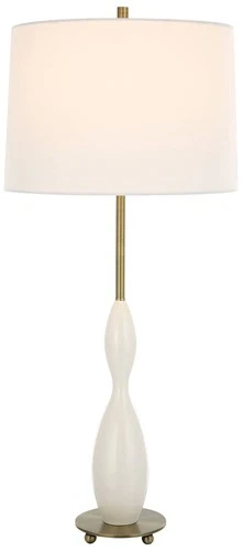 Uttermost Annora 34" High Modern Textured White Ceramic Table Lamp - Picture 2 of 7
