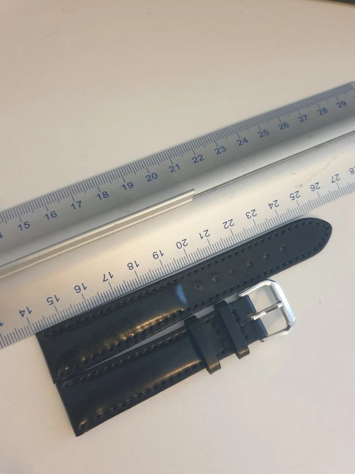 Horween Cordovan Shell Uhrenarmband Fluco 18mm Schwarz - Bild 3 von 4