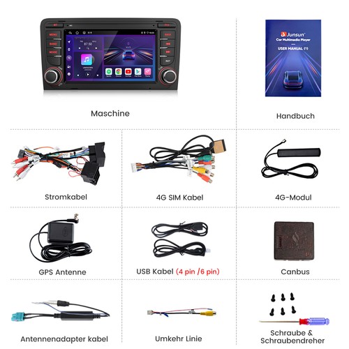 Radio Android 128GB para Audi A3 8P desde 2003 Carplay Navi Bluetooth - Imagen 17 de 17