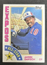 1984 Topps Andre Dawson NL All-Star Baseball Card 392 Expos HOF OF Poor Wax Stai
