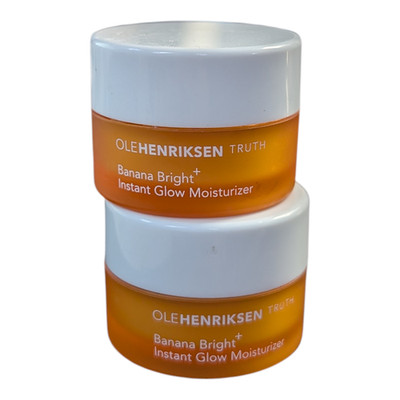 2 x Olehenriksen Banana Bright Instant Glow Moisturizer Mini 0.25 fl oz, READ