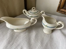 Vintage Myott Staffordshire Athens Sugar Bowl Creamer Gravy Boat