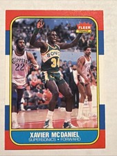 1986-87 Fleer Basketball Xavier McDaniel RC Rookie Card #72 Seattle SuperSonics. rookie card picture