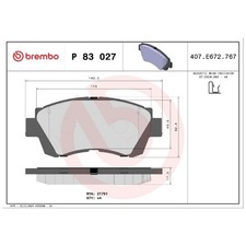 Brembo Bremsbelag-Satz Bremsklötze vorne P83027 21791 D4767357 | 289297
