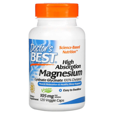 Doctor's Best High Absorption Magnesium 105MG 120 vegetarische Kapseln