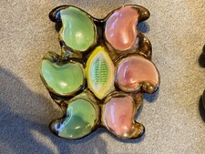 Oyster Plate Vallauris French Vintage Pink and Green Ceramics