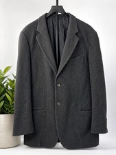 Armani Collezioni Sport Coat Black Wool Birdseye Designer Italy  Men  s 44R