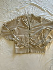 Athleta Farallon Jacket In Beige Full Zip Stretch Running Women  s Sz S Pockets