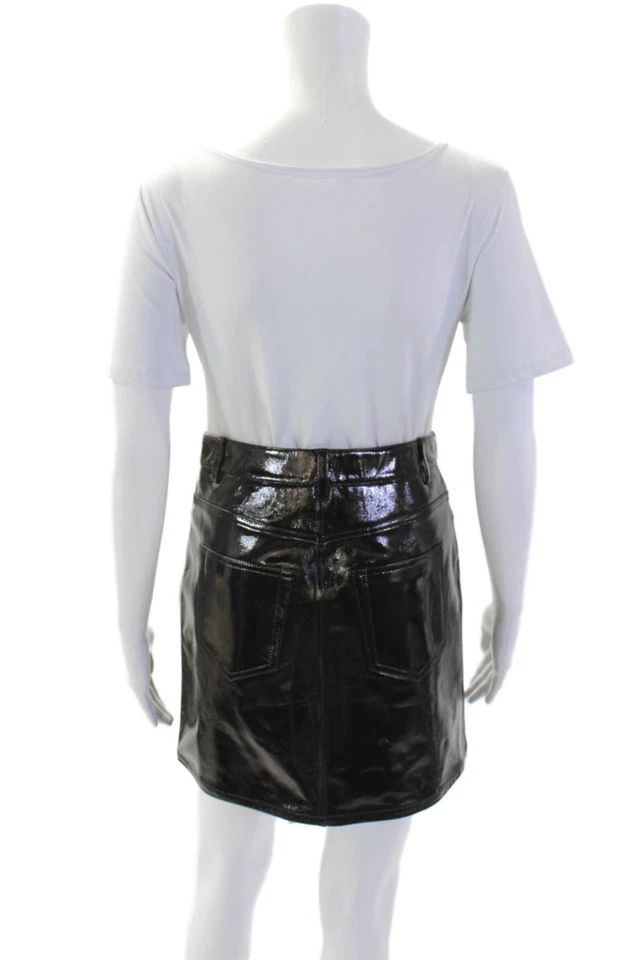 Helmut Lang, Minifalda Lápiz Mujer Cuero Negro Talla 0 Foto 3 de 4