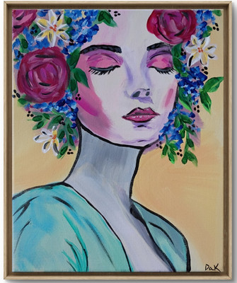 Petals & Daydreams 8x10 Canvas Original Art Abstract Whimsical Expressionism
