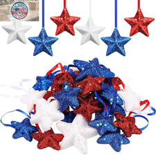 24 Pcs Memorial Day Ornaments Patriotic Hanging Decorations for Tree 4Th of July