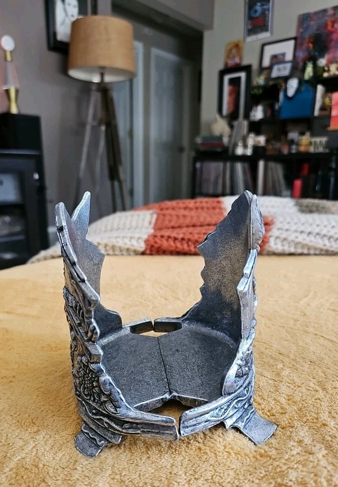 Tarro de peltre de metal candelabro pajarera pájaros enredaderas flores vintage 5" Foto 2 de 4