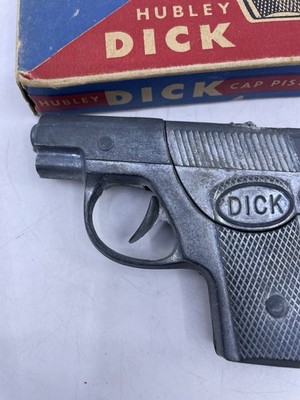 VINTAGE 1950 HUBLEY DICK TRACY DIECAST NICKEL PLATED CAP GUN w