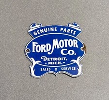 Vintage Ford Motor Co Dealership Porcelain Sign Car Gas Truck Motorcycle Oil