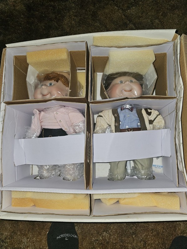 Danbury Mint Cabbage Patch 50's Kids Porcelain Collector Dolls New in Box