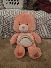 Care Bears Cheer Bear 25" Large Pink Stuffed Animal Plush Rainbow Carebear 2002