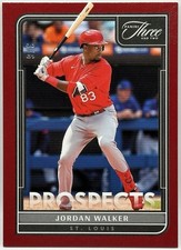 2022 Panini Three and Two - Prospects Jordan Walker #P-9 Holo Red /6 (RC)