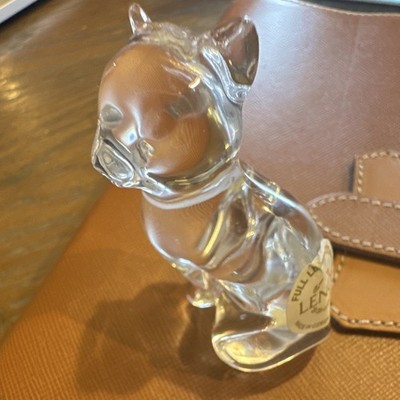 Lenox Full Lead Crystal Sitting Cat Figurine Made in Czech Republic