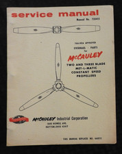 1972 McCauley 2-3 Blade Met-L-Matic Constant Speed Propeller Service Manual MINT