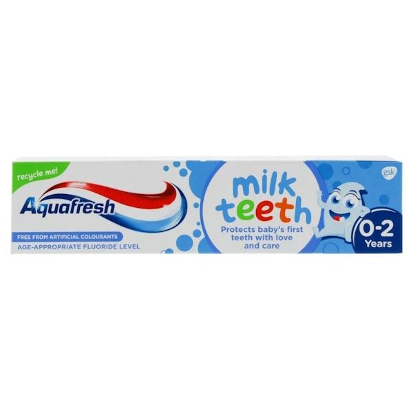 3 x Aquafresh Milk Teeth Toothpaste 0-2 Years 50ml