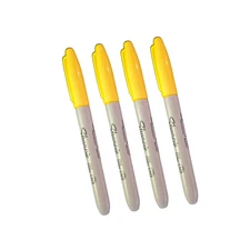 NEON YELLOW Sharpie Markers Fine Point Permanent Marker Lot Of 4