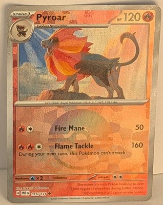 Pokémon TCG Pyroar 016/131 Prismatic Evolutions Poke Ball Reverse Holo NM