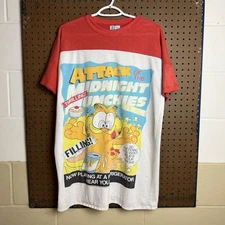 Vintage Garfield Shirt One Size OSFA White 70s 1970s Cartoon Nightgown Sleep