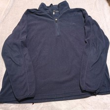 Navy Blue Champion Quarter Zip Fleece Pullover Sweatshirt Men's Size XL