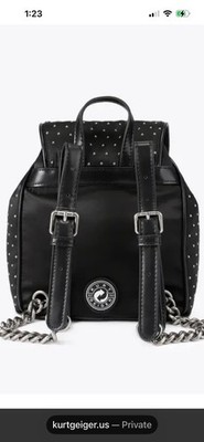 Kurt Geiger Black Studded Backpack with Silver Hardware KURT GEIGER LONDON Hoxton Small Studded Backpack  main image 3