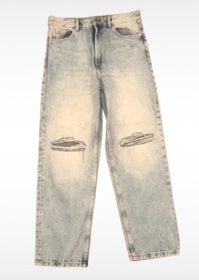 Women s Light Blue Distressed Jeans   Bershka   Size 6   New