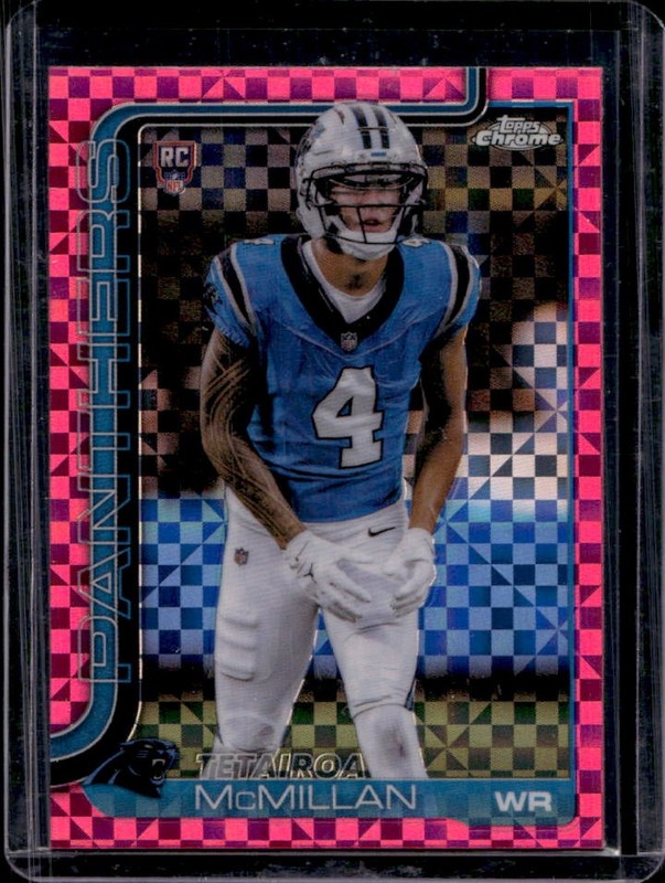 2025 Topps Chrome Tetairoa McMillan Rookie RC Refractor Hot Pink X-Fractor #326
