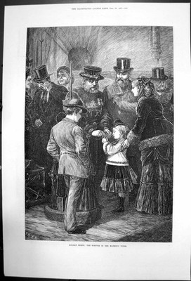 Alter antiker Druck Urlaubssehenswürdigkeiten Die Folter im Turm Ihrer Majestät 1871 19.