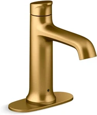 KOHLER Tone Touchless Bathroom Sink Faucet 1.2 GPM Vibrant Brushed Moderne Brass