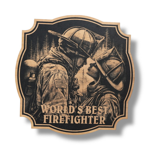 Sign - Black - Worlds best Firefighter - Picture 4 of 4