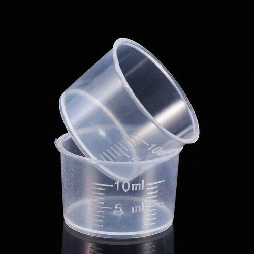 Disposable Measuring Cup Set Pack of 100 Clear Plastic Measuring Cup 10ml Tra...
