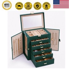 Jewelry Box for Women, 6 Layer Large Jewelry Holder Organizer with 5 Drawers ...