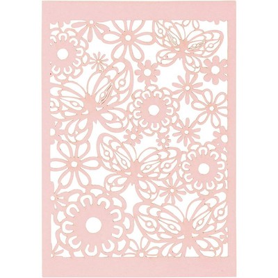 Karton Mit Spitze Blatt 105x15 Cm 200 G 10 Stck. Rosa NEW
