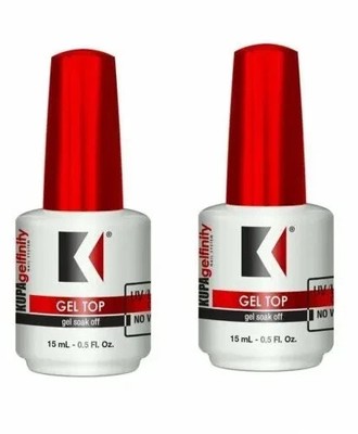 Kupa Gelfinity Gel TOP COAT No Wipe UV/LED Cure Soak Off 0.5oz ( Pack of 2 )