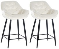 2Er Set Barhocker Gibson Samt Creme