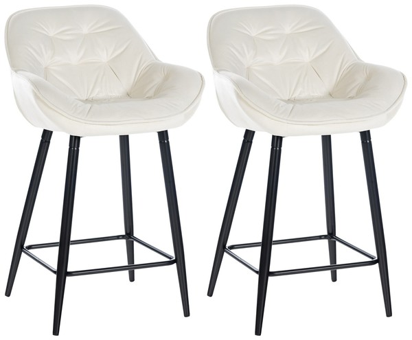 2Er Set Barhocker Gibson Samt Creme-image