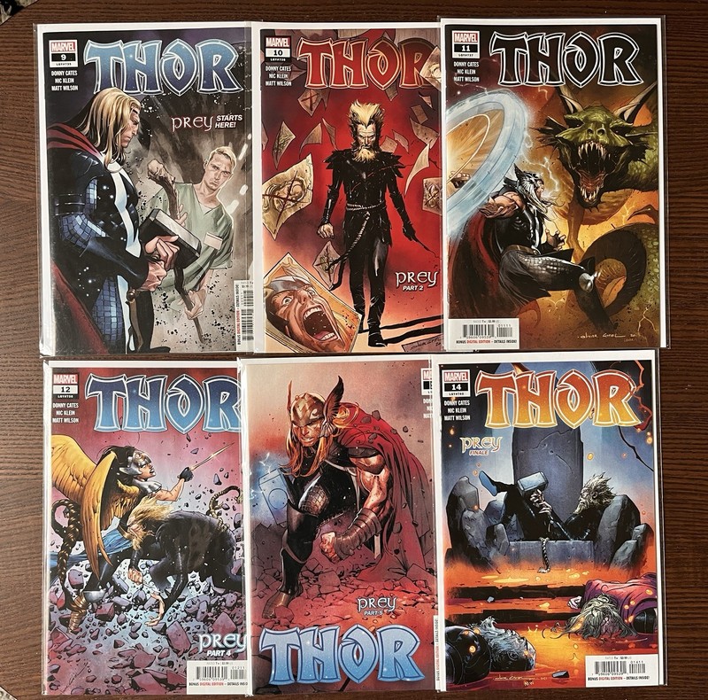 Thor 9-14 (Vol.6) 2020 lot Complete 'Prey' story Donny Cates Marvel Comics