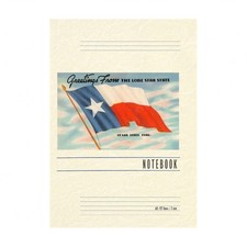 Vintage Lined Notebook Greetings from the Lone Star State, Texas Flag