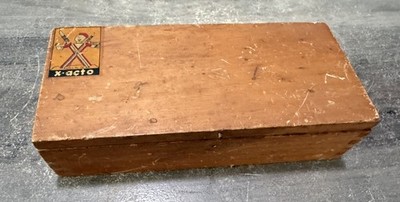 Vintage X-Acto Knife Set In original wooden box model building wood working 