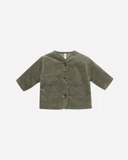 Quincy Mae Quilted V-Neck Button Jacket Forest Outerwear Size 4-5 Years